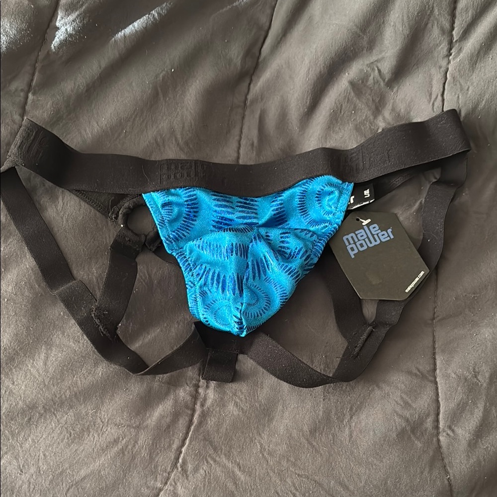 Male Power Blue and Black jock (#8)